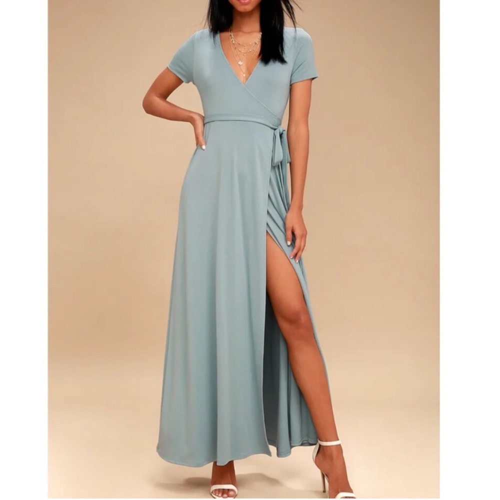 Lulu's Light Blue Maxi Dress